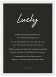 Lucky Word of Intention Framed print A1 (59.4 x 84.1 cm) White frame Carbon paper