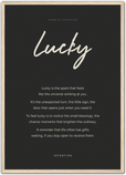 Lucky Word of Intention Framed print A1 (59.4 x 84.1 cm) Wood frame Carbon paper
