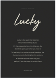 Lucky Word of Intention Framed print 70x100 cm / 28x40″ Black frame Carbon paper