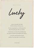 Lucky Word of Intention Framed print 70x100 cm / 28x40″ Wood frame Linen paper