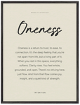 Oneness Word of Intention Framed print 60x80 cm / 24x32″ Black frame Linen paper