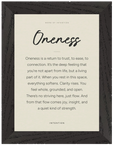 Oneness Word of Intention Framed print 21x29.7 cm / 8x12" Black frame Linen paper