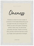 Oneness Word of Intention Framed print 21x29.7 cm / 8x12" White frame Linen paper