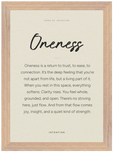 Oneness Word of Intention Framed print 21x29.7 cm / 8x12" Wood frame Linen paper