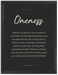 Oneness Word of Intention Framed print 30x40 cm / 12x16″ Black frame Carbon paper