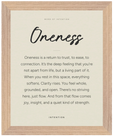 Oneness Word of Intention Framed print 40x50 cm / 16x20″ Wood frame Linen paper