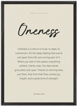 Oneness Word of Intention Framed print A2 (42 x 59.4 cm) Black frame Linen paper