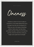 Oneness Word of Intention Framed print 50x70 cm / 20x28″ White frame Carbon paper