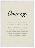 Oneness Word of Intention Framed print 50x70 cm / 20x28″ White frame Linen paper