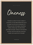 Oneness Word of Intention Framed print 50x70 cm / 20x28″ Wood frame Carbon paper