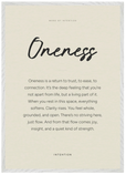 Oneness Word of Intention Framed print A1 (59.4 x 84.1 cm) White frame Linen paper