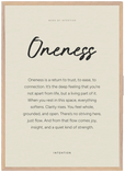 Oneness Word of Intention Framed print A1 (59.4 x 84.1 cm) Wood frame Linen paper