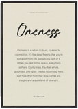 Oneness Word of Intention Framed print 70x100 cm / 28x40″ Black frame Linen paper