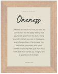 Oneness Word of Intention Framed print 70x100 cm / 28x40″ Wood frame Linen paper