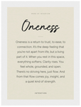 Oneness Word of Intention Framed print 13x18 cm / 5x7″ White frame Linen paper