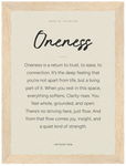 Oneness Word of Intention Framed print 21x29.7 cm / 8x12" Wood frame Linen paper