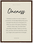 Oneness Word of Intention Framed print 30x40 cm / 12x16″ Dark wood frame Linen paper