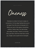 Oneness Word of Intention Framed print A3 (29.7 x 42 cm) Black frame Carbon paper