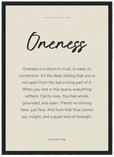 Oneness Word of Intention Framed print A3 (29.7 x 42 cm) Black frame Linen paper
