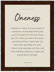 Oneness Word of Intention Framed print A3 (29.7 x 42 cm) Dark wood frame Linen paper