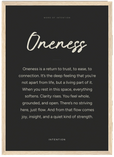 Oneness Word of Intention Framed print A3 (29.7 x 42 cm) Wood frame Carbon paper
