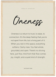 Oneness Word of Intention Framed print A3 (29.7 x 42 cm) Wood frame Linen paper