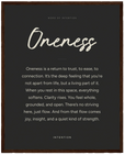 Oneness Word of Intention Framed print 40x50 cm / 16x20″ Dark wood frame Carbon paper