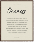 Oneness Word of Intention Framed print 40x50 cm / 16x20″ Dark wood frame Linen paper