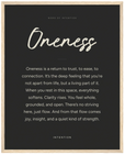 Oneness Word of Intention Framed print 40x50 cm / 16x20″ Wood frame Carbon paper