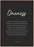 Oneness Word of Intention Framed print A2 (42 x 59.4 cm) Dark wood frame Carbon paper