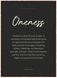 Oneness Word of Intention Framed print 50x70 cm / 20x28″ Dark wood frame Carbon paper