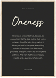 Oneness Word of Intention Framed print 50x70 cm / 20x28″ Wood frame Carbon paper