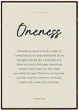 Oneness Word of Intention Framed print A1 (59.4 x 84.1 cm) Dark wood frame Linen paper