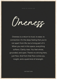 Oneness Word of Intention Framed print 70x100 cm / 28x40″ Wood frame Carbon paper