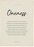 Oneness Word of Intention Framed print 70x100 cm / 28x40″ Wood frame Linen paper