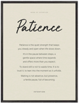 Patience Word of Intention Framed print 60x80 cm / 24x32″ Black frame Linen paper