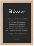 Patience Word of Intention Framed print 21x29.7 cm / 8x12" Wood frame Carbon paper