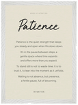 Patience Word of Intention Framed print A3 (29.7 x 42 cm) White frame Linen paper