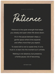 Patience Word of Intention Framed print A3 (29.7 x 42 cm) Wood frame Carbon paper