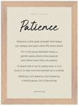 Patience Word of Intention Framed print A3 (29.7 x 42 cm) Wood frame Linen paper