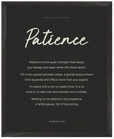 Patience Word of Intention Framed print 40x50 cm / 16x20″ Black frame Carbon paper