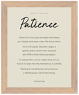 Patience Word of Intention Framed print 40x50 cm / 16x20″ Wood frame Linen paper