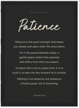 Patience Word of Intention Framed print 21x29.7 cm / 8x12" Black frame Carbon paper