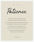 Patience Word of Intention Framed print 40x50 cm / 16x20″ White frame Linen paper