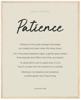 Patience Word of Intention Framed print 40x50 cm / 16x20″ Wood frame Linen paper