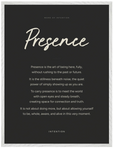 Presence Word of Intention Framed print 60x80 cm / 24x32″ White frame Carbon paper