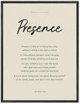 Presence Word of Intention Framed print 60x80 cm / 24x32″ Black frame Linen paper