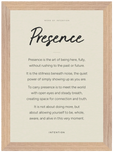 Presence Word of Intention Framed print 21x29.7 cm / 8x12" Wood frame Linen paper