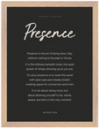 Presence Word of Intention Framed print 30x40 cm / 12x16″ Wood frame Carbon paper