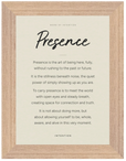 Presence Word of Intention Framed print A3 (29.7 x 42 cm) Wood frame Linen paper
